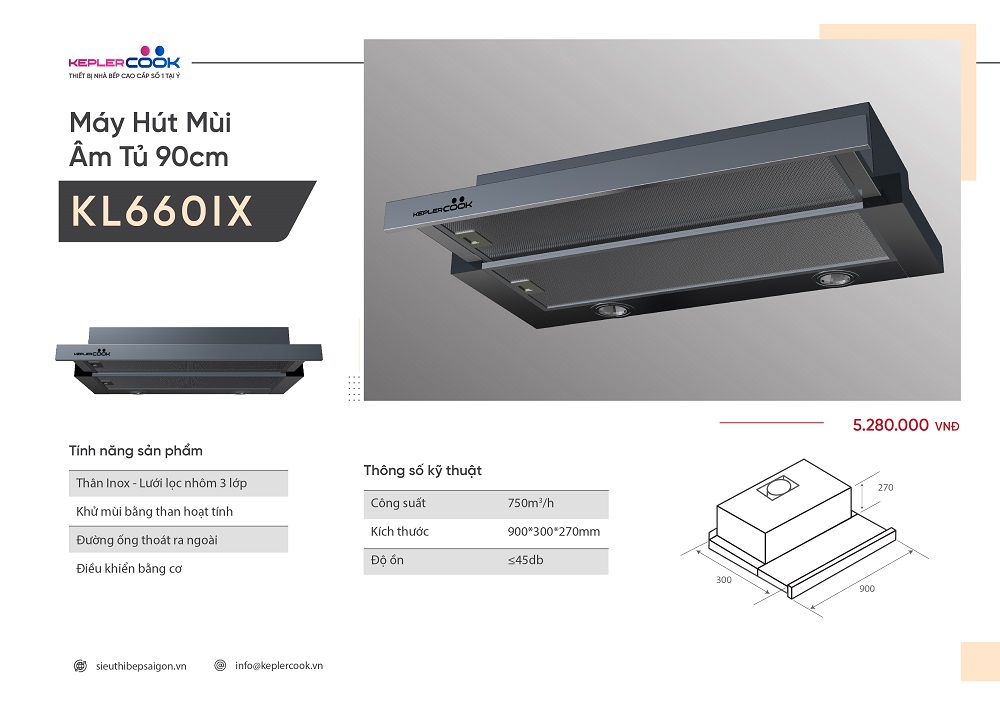 Máy Hút Mùi Âm Tủ KeplerCook KL660IX