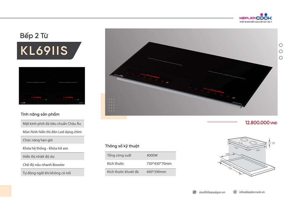 Bếp từ đôi KeplerCook KL69IIS