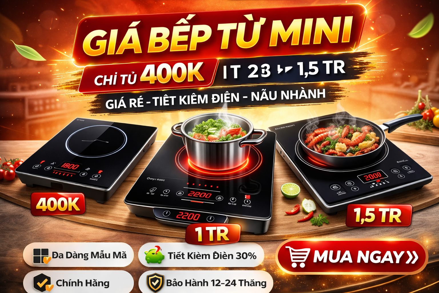 giá bếp từ mini