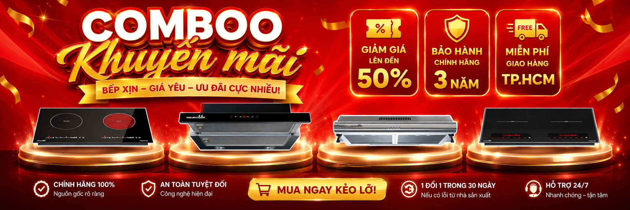 Khuyến mại bếp từ máy hút mùi
